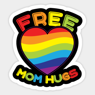 Free Mom Hugs Rainbow Heart Pride LGBT Sticker